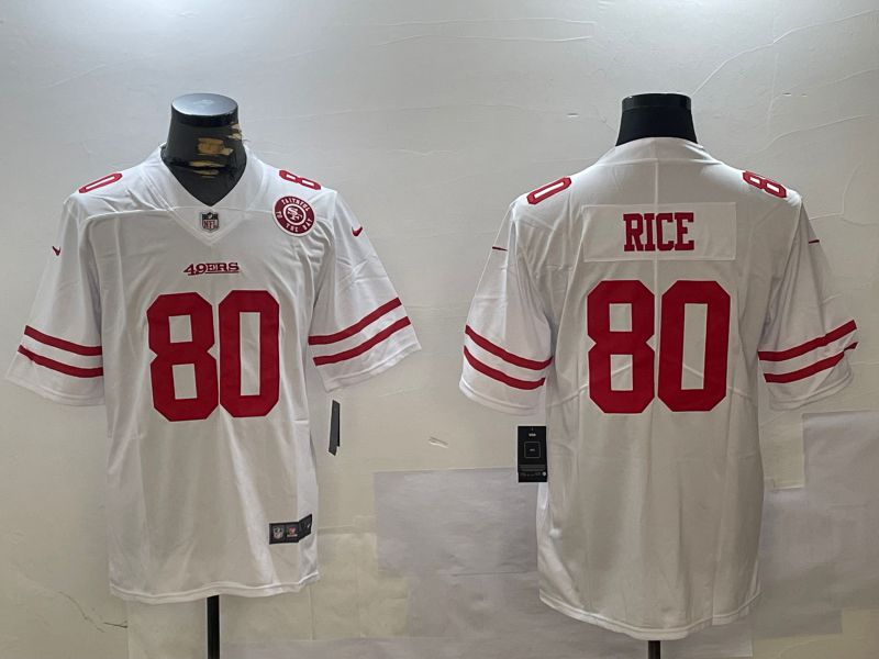 Men San Francisco 49ers #80 Rice White Second generations 2024 Nike Limited NFL Jersey style 2->san francisco 49ers->NFL Jersey
